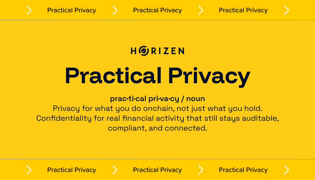 horizenglobal's tweet photo. For years, privacy in crypto meant one thing: private money.

But holding assets privately is only part of it.

Practical privacy is about protecting what you do onchain, your strategies, your positions, your activity, without giving up compliance or access. https://t.co/DXcMvbTF88