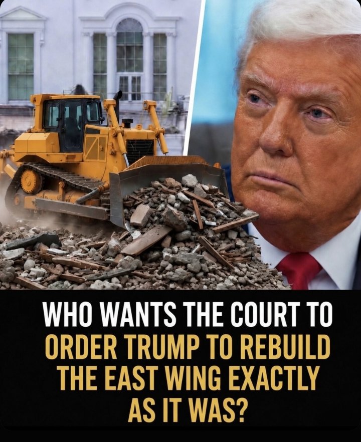 magamiadav's tweet photo. East Wing showdown!  Should the court force Trump to rebuild it EXACTLY as it was? 

A. YES  
B. NO https://t.co/h5ywpCAfZI