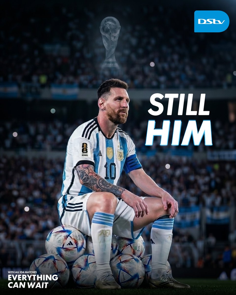 DStvUganda's tweet photo. The stage gets bigger. The pressure gets heavier. Yet one name keeps rising above it all.🔥

Can Lionel Messi power the La Albiceleste into the semi final in Kansas tonight ?

#DStvFIFAWorldCup26 #EverythingCanWait https://t.co/TTnAxghVLZ