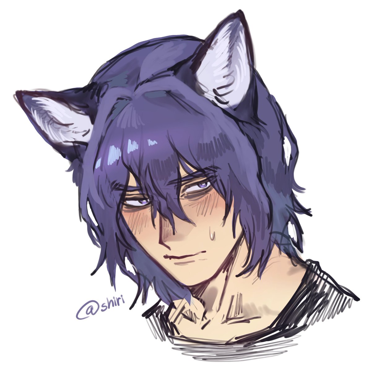 vilka_v_glazu's tweet photo. Meow meow! Quick sketch. 🐱💜

#shinso https://t.co/p69VjUsosn
