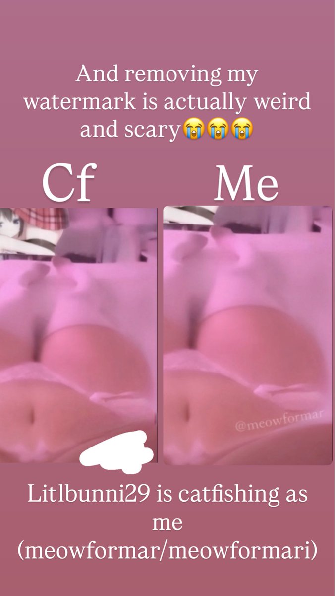 meowformari's tweet photo. litlbunni29 is catfishing as me !!  
check insta for proof and more info
@ meowformar https://t.co/NzRvzrd62M
