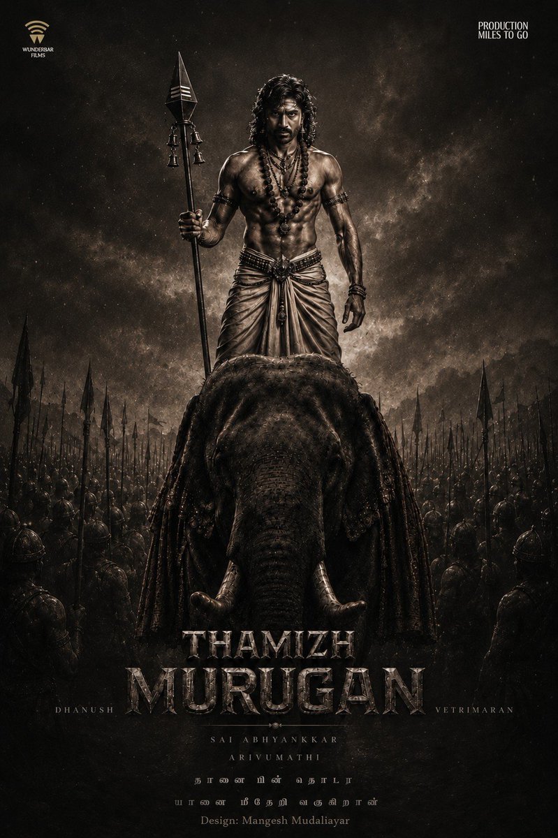 mangesh2819's tweet photo. ThamizhMurugan⚜️🦚🐘
 Design @mangesh2819
#தமிழ்முருகன் #ThamizhMurugan  #SonOfKottravai

@dhanushkraja @SaiAbhyankkar #Arivumathi #VetriMaaran @wunderbarfilms @ProdMiles2Go https://t.co/vreq0wqSOq