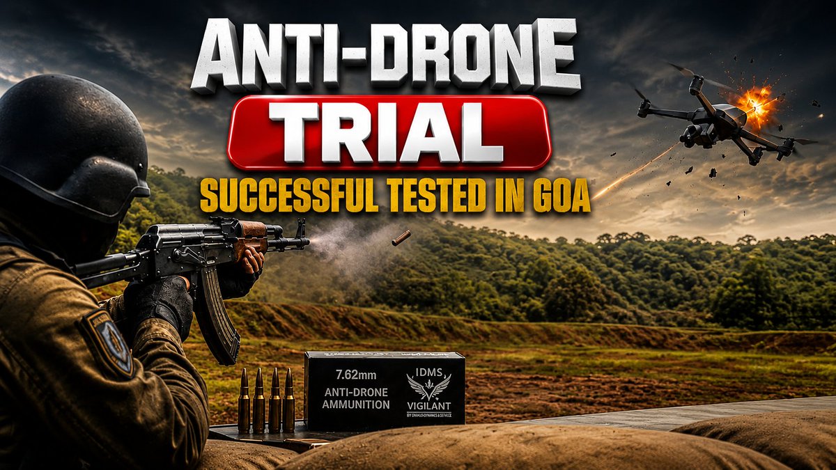 InGoa24x7's tweet photo. Indigenous Anti-Drone Ammunition Successfully Tested in Goa

WATCH:https://t.co/448AxZpGei

#InGoaNews #Goa #Defence #AntiDrone #IndigenousTechnology #MakeInIndia #GoaNews #BreakingNews #DefenceTechnology #Security #Innovation #India https://t.co/7nR1hP3Ti3