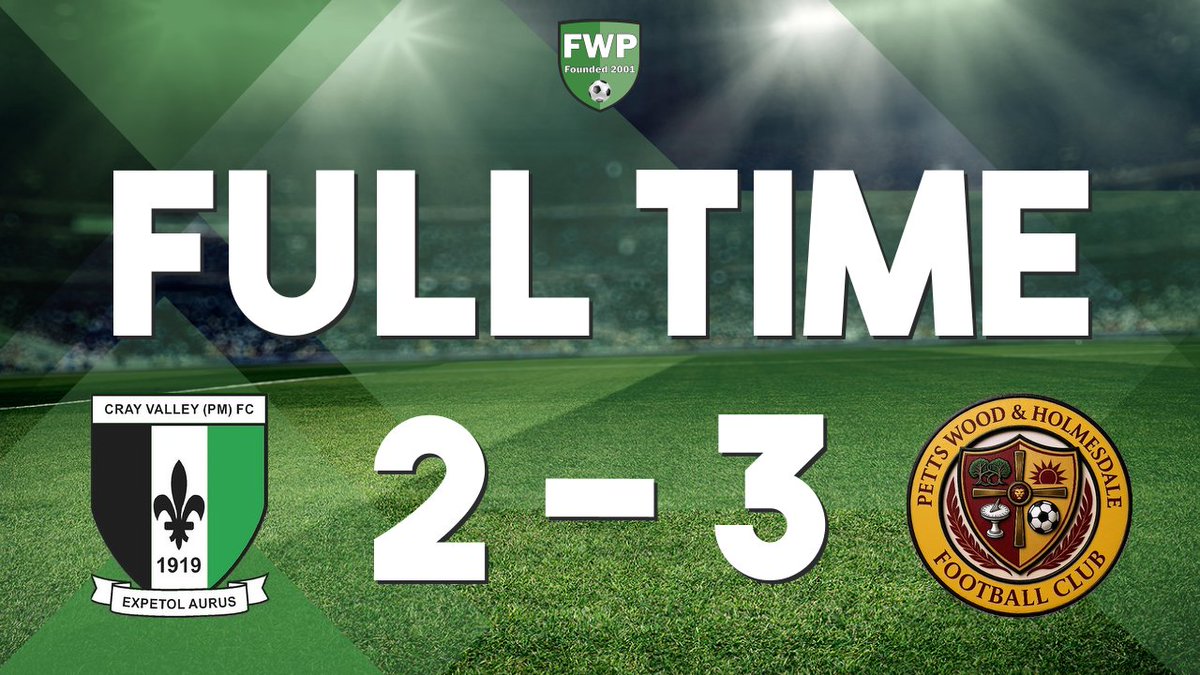 CrayValleyPM's tweet photo. FULL-TIME: Cray Valley PM 2-3 Petts Wood &amp; Holmesdale https://t.co/jXeMs9Ypru