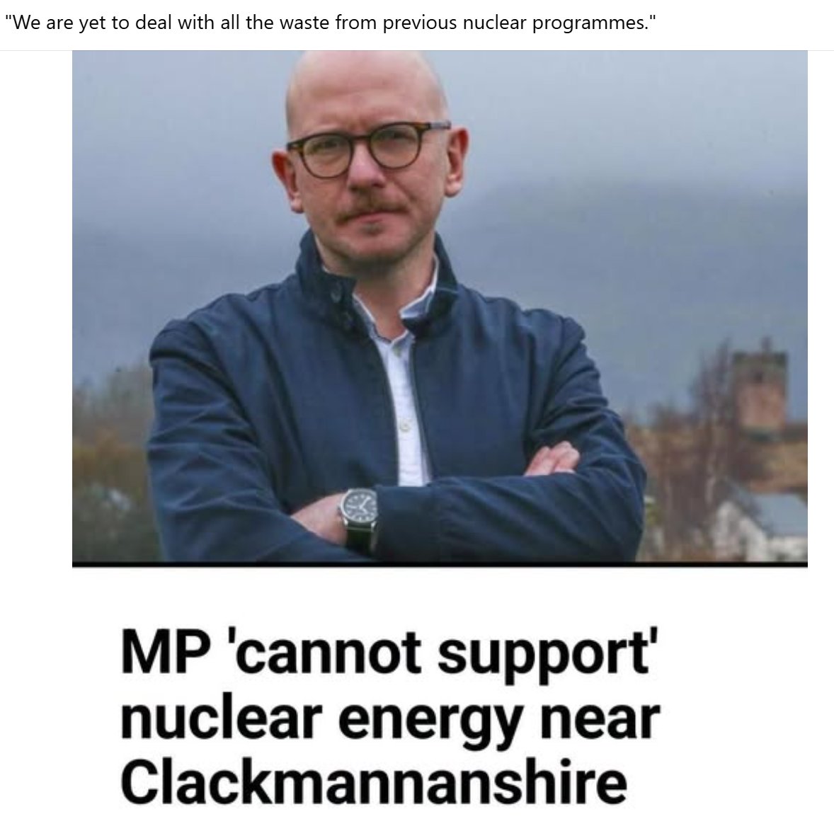 mdf200's tweet photo. The only reason the UK Government want's Nuclear up here, is because Scots don't need it, so it'll power Eng;and, and they won't have to deal with the waste - nor any accidents near large English population centres.

But they don't care about Scottish ones... https://t.co/xeVDqx1Uzx
