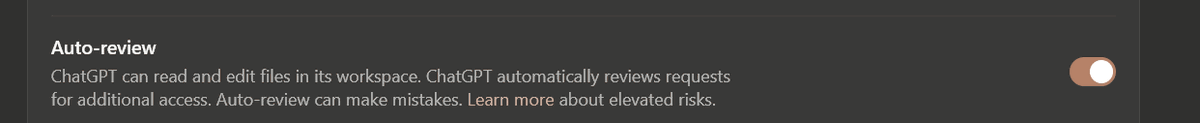 gross16329's tweet photo. Auto-review has a bad rep from the years where everytime you used a model it took forever because you had to review everything and you would have to sit down and check everything at the same time. Now, genuinely is really good now I don't even remember I have it most of the time. https://t.co/aynAS2Q22I