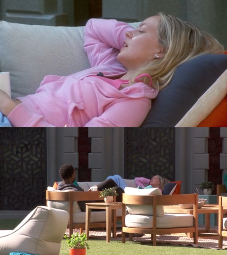 rbbq's tweet photo. Jason/Lyric are discussing their morning routines in the bathroom while Melody/Chuk are talking about Texas.  Feeds Cut to the WBRB Screen

Veto draw should be soon.  

Reminder: everything takes a little longer during the first week as they learn the routines of filming #BB28 https://t.co/wdjFeUlyLK