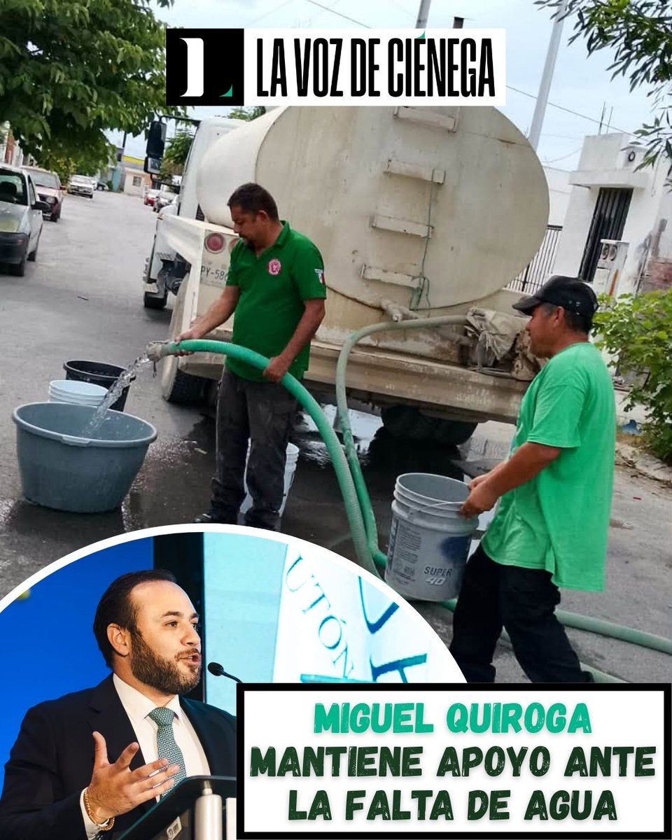 lavozdecienega's tweet photo. 💧🤝 El alcalde #MiguelQuiroga informó que su gobierno mantiene un #operativo permanente de distribución de #agua mediante #pipas para apoyar a las familias afectadas por el #desabasto... https://t.co/ZAyg7TbnY7