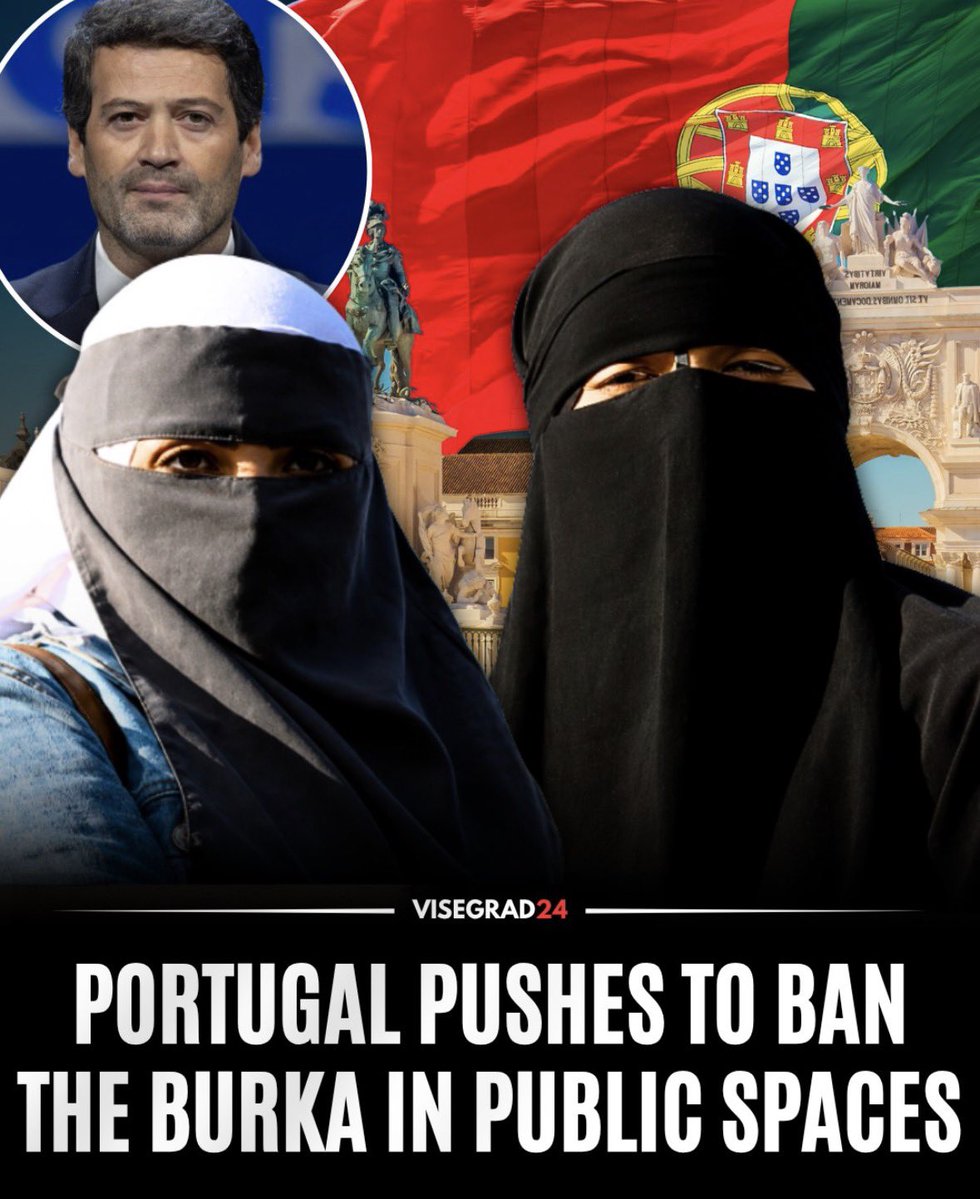officialsammyuk's tweet photo. Portugal Parliament approved ban on burkas in public spaces. 

The UK must also ban the burka. https://t.co/x8vp5sKiq2