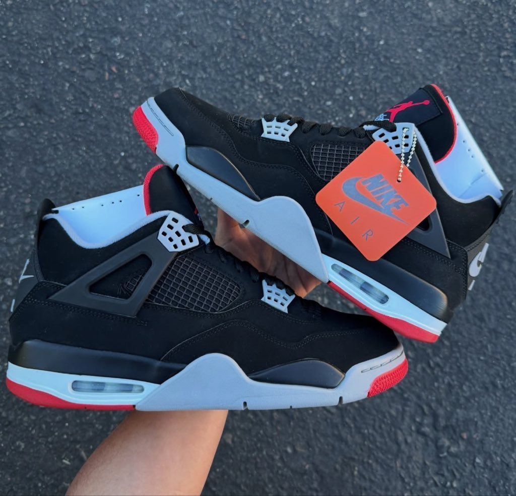 Ovrnundr's tweet photo. Nike Air Jordan 4 "Bred" 🌹

• $230 
• Family sizing 
• November 28th

- OG hangtag 
- True-to-OG. '89 shape
- Michael Jordan face box
- White upper edges like 1989 pair

HIGH STOCK https://t.co/gN8uV9bikU