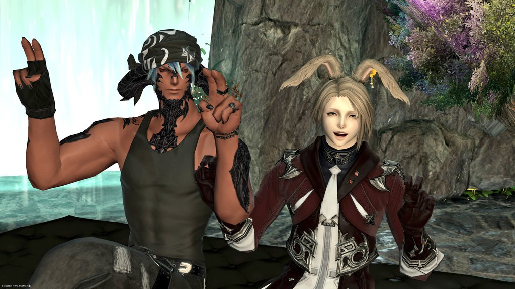 ametyan2020's tweet photo. 今夜の夜遊び！ #OASIS_ff14 さんのセヴィさんの所へ！
激戦を勝ち取ったぜ！
このきゃわわ美人なうささんとキレイな半個室からマイナスイオン浴びまくった山賊
まだ2回目なんだけどお店の雰囲気大好きだ！
お店のHPもこのセヴィさんが作ったんだけど見やすくて好き！
好きが詰まってるお気に入り✨️ https://t.co/2rFuURpU0D