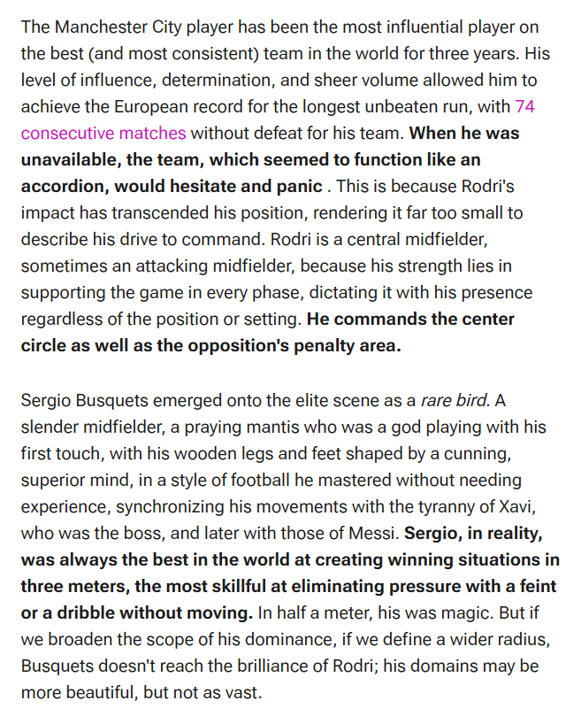 bailey_wynne2's tweet photo. The best I've seen anyone ever put into words about how Rodri compares to other Spanish midfielders is by @Blayasensat, and I've also linked the full article below. 

I'll also add his YouTube channel, which is usually autodubbed. https://t.co/ix2x904bNR