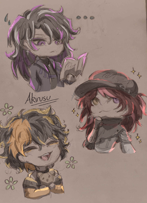 AkirusuN's tweet photo. To commemorate my return to the Date with Death games after being roped in by the 2nd game, I've made a bunch of lil chibi drawings too. I love the reapers and I love their world, and also have a bit of a sneak peak at my version of reaper 0213.

#ADWD #adatewithdeath https://t.co/dDWCKpWO6r
