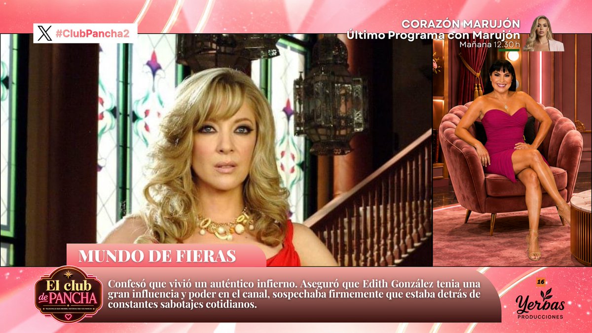 YerbasFictions's tweet photo. 😈#MundoDeFieras

📺Confesó que vivió un auténtico infierno. Aseguró que Edith González tenia una gran influencia y poder en el canal, sospechaba firmemente que estaba detrás de constantes sabotajes cotidianos.

💋#ClubPancha2 https://t.co/nTC6SZ2c84
