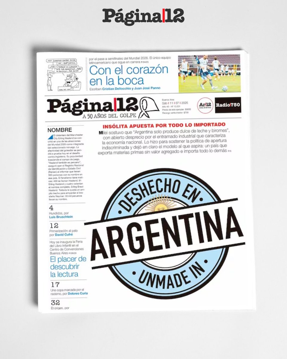 Clorobles2's tweet photo. Milei sostuvo q “🇦🇷 solo produce dulce d leche y biromes”, con desprecio x el entramado industrial q caracteriza a nuestra economía. Lo hizo p/sostener la política d apertura indiscriminada, q aspira a exportar materias primas sin valor agregado e importar lo demás. https://t.co/aRlYxhPPDk