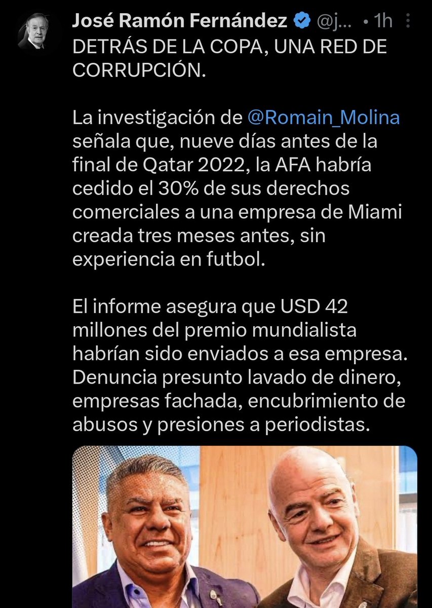 FernandoRP10's tweet photo. @gkleinburg Pues todo dependerá de cuánto dinero suelte argentina. Ojalá le echen gana$$ https://t.co/5Ux9ovpebv