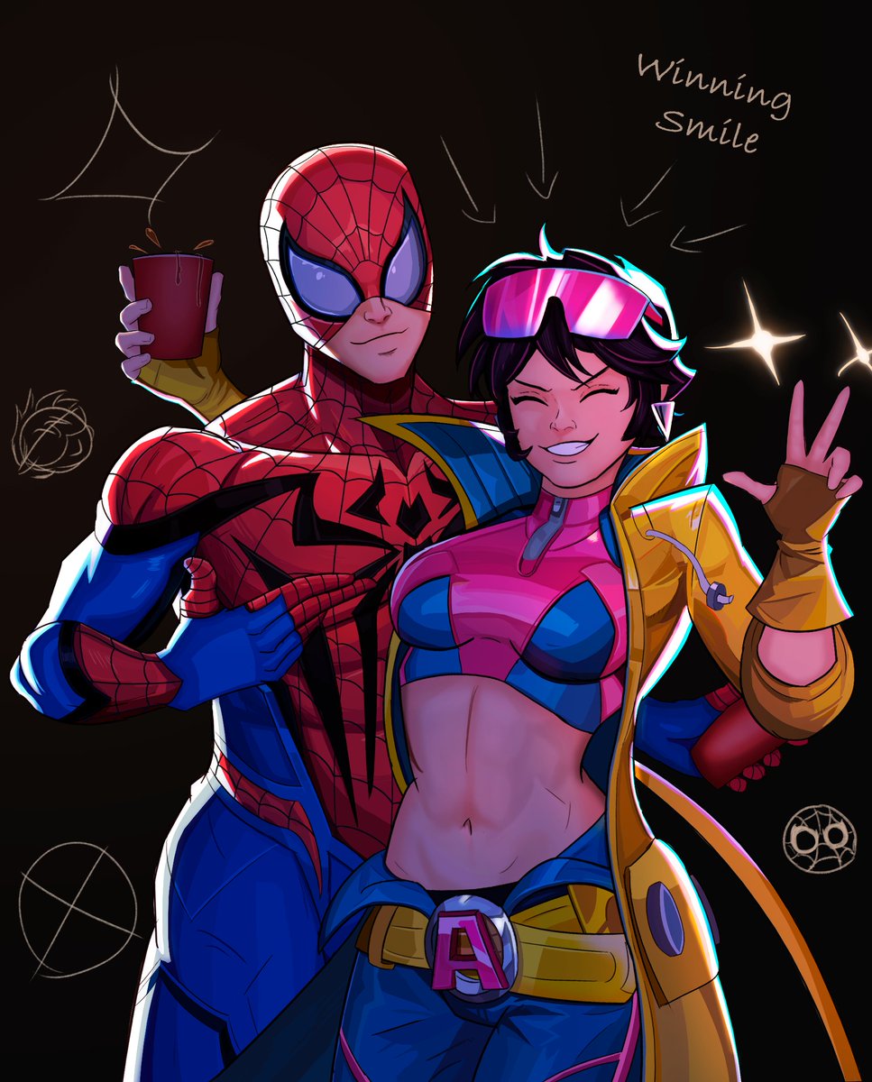 TamalRickolino's tweet photo. Spider-man and Jubilee celebrating after a match of Marvel Rivals.
#marvelrivalsㅤㅤ #Jubileeㅤㅤ #fanartㅤㅤㅤㅤ #spiderman https://t.co/T59lFnDXgq
