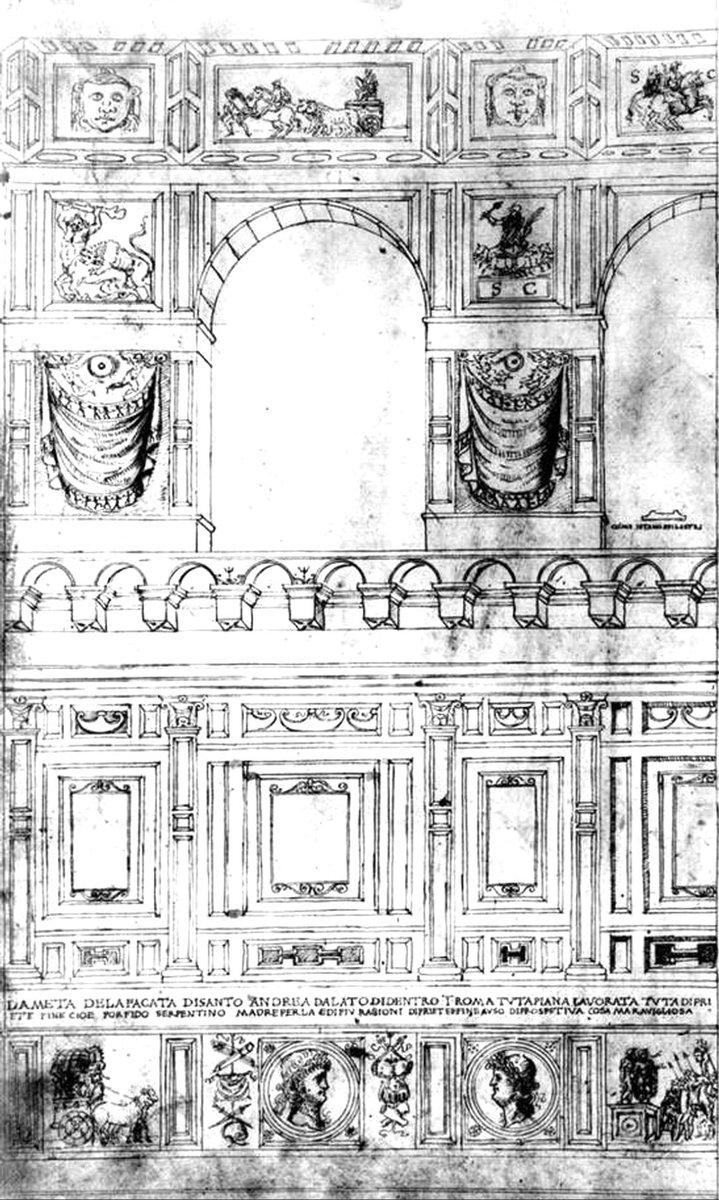 antmoose's tweet photo. Look at Junius Bassus. His father, the Consul of 331, built a magnificent private aula or reception hall on the #Esquiline hill, encrusted with classical #opussectile. Junius the Younger still used this grand space to receive clients as a proto-feudal Roman grandee. https://t.co/dEZuwFbZaf