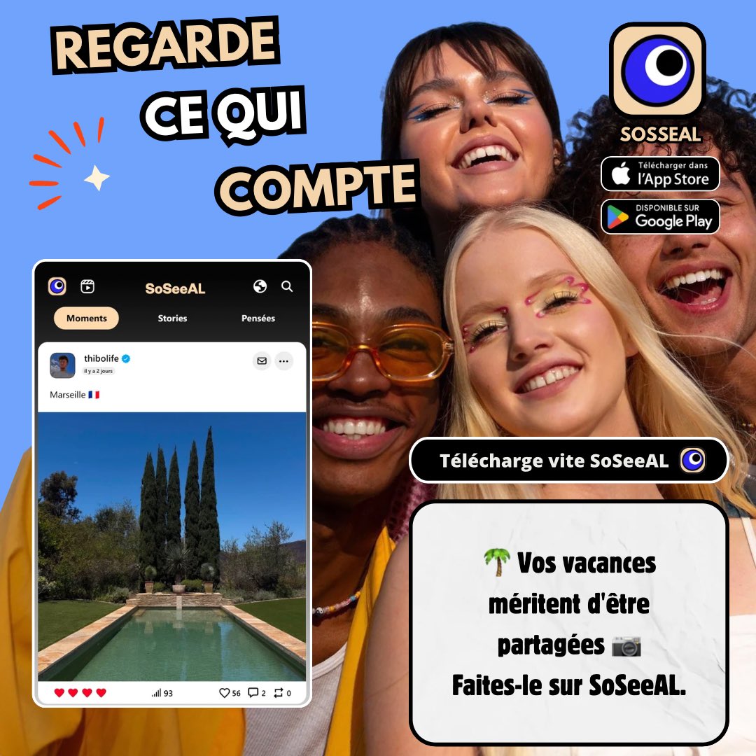 app_soseeal's tweet photo. 🌴 Les meilleurs souvenirs sont ceux qu’on partage. Que tu sois en vacances, en week-end ou à l’autre bout du monde, publie tes photos, vidéos et stories sur SoSeeAL et fais voyager toute la communauté. Commente ton pseudo 👇 #SoSeeAL #Voyage #Vacances #Communauté #Photos https://t.co/ooV433AYVc