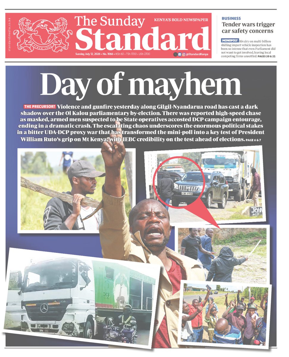 StandardKenya's tweet photo. Day of mayhem.

Introducing Platinum, Silver and Emerald memberships tailored just for you! More choice. More value. More ways to power BOLD and factual journalism. Stay informed with The Standard E-Paper and INSiDER delivered straight to your device anywhere! Enjoy unlimited access to all publications and Exclusive Premium content for only Sh14,999 a year!
Download the app today: https://t.co/DkNRtJR1KQ
Android - https://t.co/CHW6OpyAqJ
iOS - https://t.co/7oSrI07dfI