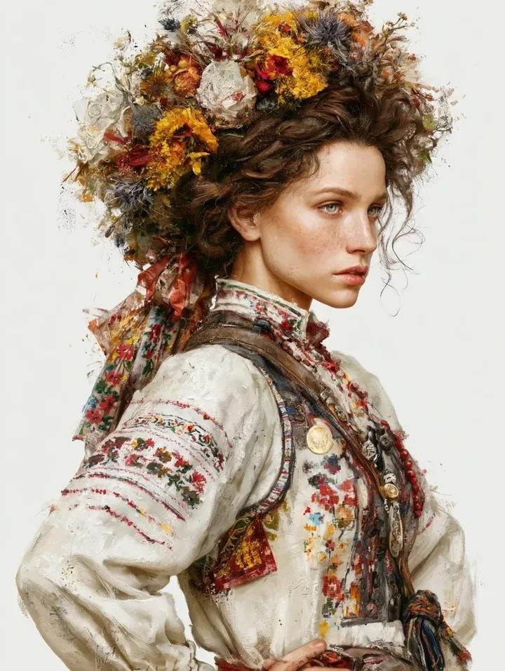 Slavic Folk Art Portrait