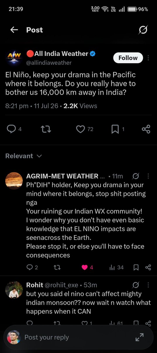 LegendHarshu965's tweet photo. @KashmirWeather2 Look at this he is behaving like a dumb child. https://t.co/5j6CUspbzj