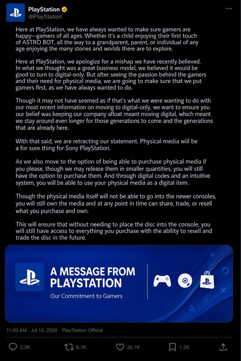 PunisherAgent's tweet photo. Thank you @PlayStation @Sony https://t.co/bv4qNhoMU6