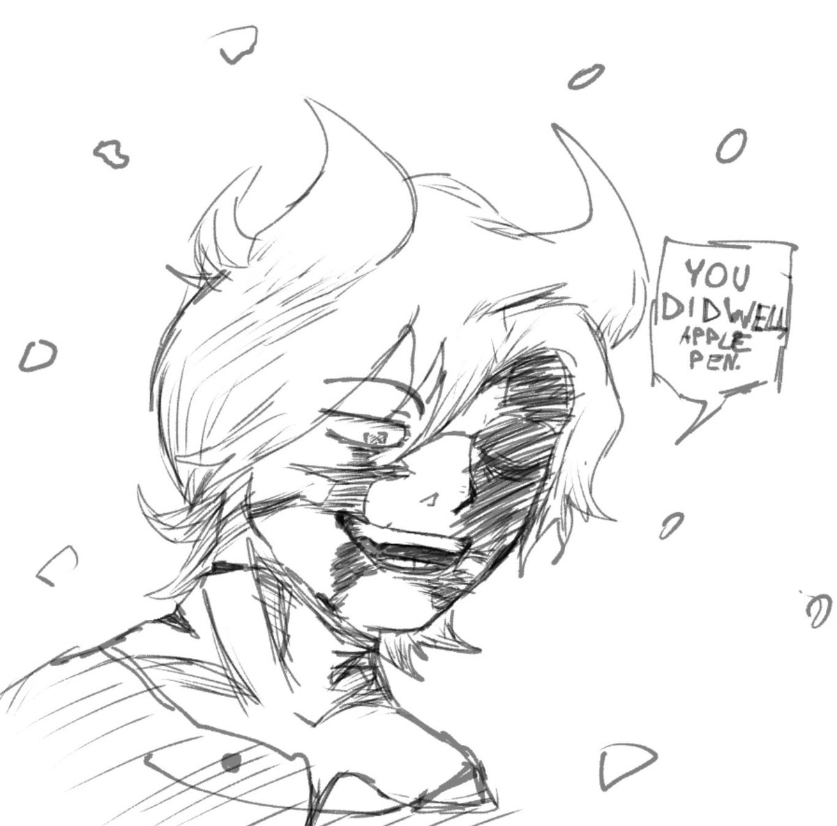 CoosDraws's tweet photo. My pen just died ,snapped in half so it couldn’t charge anymore so drew this for the 3 years of loyal services (jjk spoilers) https://t.co/EcLM7Q5o4b