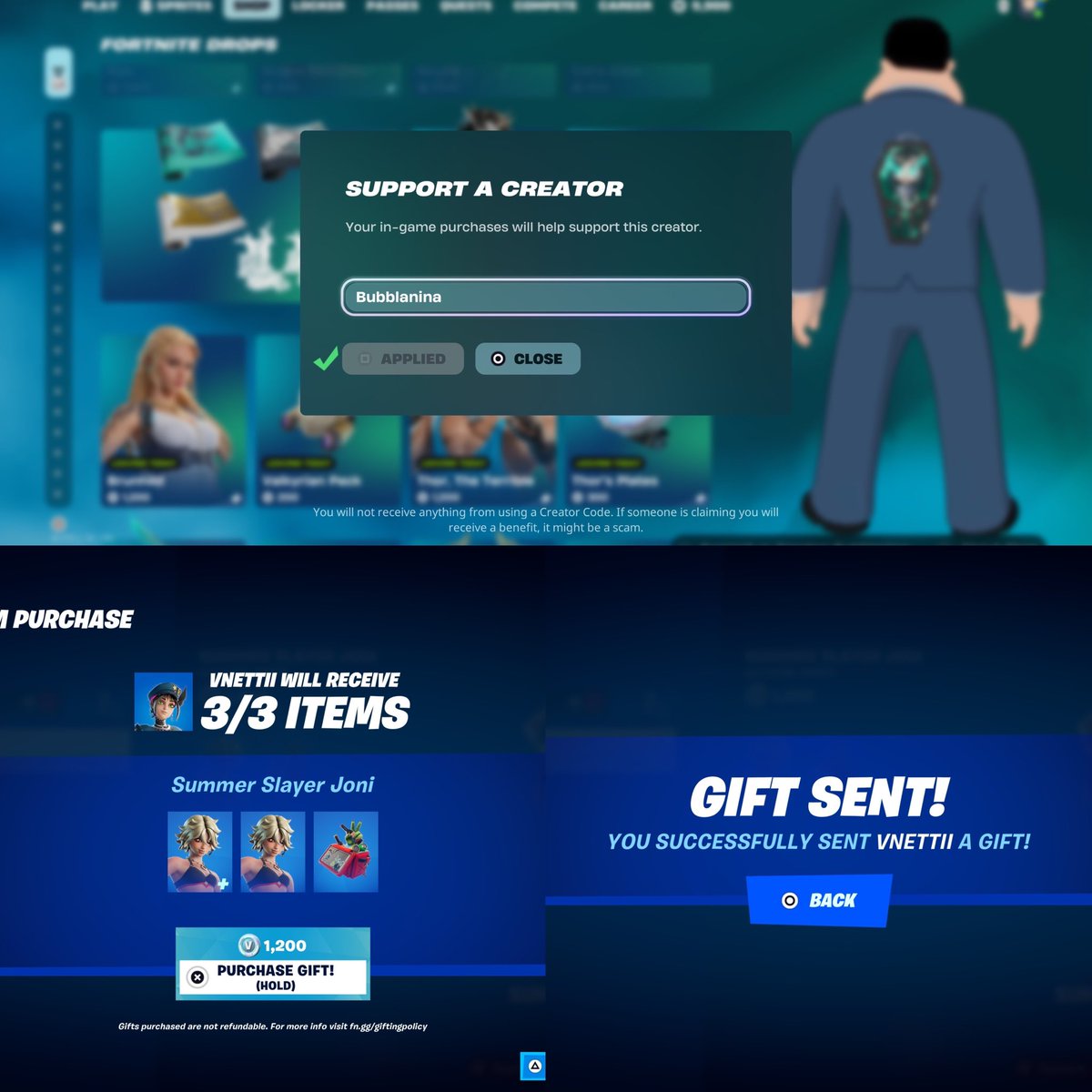 lolbrandon_'s tweet photo. Used goated creator code โBubblaninaโ while gifting my bestie @vnettii a wishlist item! ๐ฉท๐ซง @bubblanina ๐ซถ๐ป https://t.co/sPxONrSgSZ