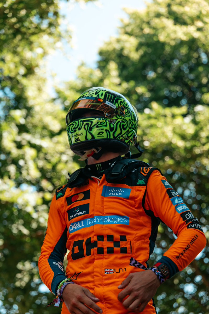 ZBrownCEO's tweet photo. Celebrating Lando's incredible 2025 World Championship victory with a very special moment at Goodwood. Amazing to see so many fans join us in celebration, and thank you to The Duke of Richmond for allowing us to celebrate at @fosgoodwood 🙌 https://t.co/bTyGC1DgGi