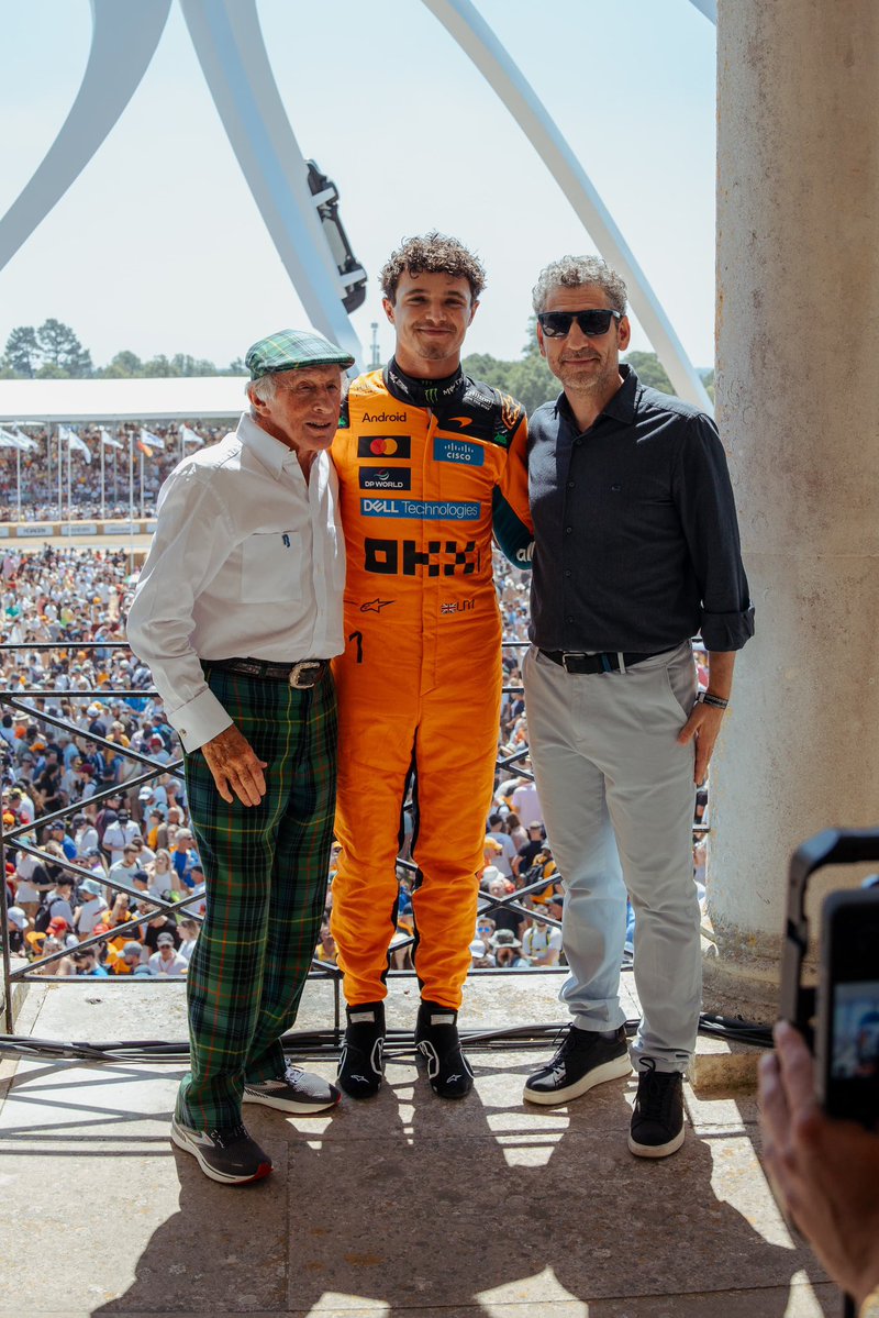 ZBrownCEO's tweet photo. Celebrating Lando's incredible 2025 World Championship victory with a very special moment at Goodwood. Amazing to see so many fans join us in celebration, and thank you to The Duke of Richmond for allowing us to celebrate at @fosgoodwood 🙌 https://t.co/bTyGC1DgGi