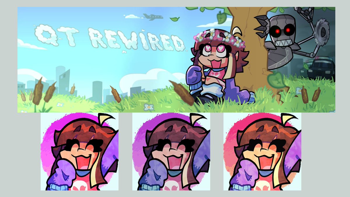 Arcad3zz's tweet photo. Hii! I was in charge of creating all the art for the QT: Rewired! profile. Many thanks to Joa, Fattz, and the entire dev team for the opportunity to create something for @/QT_Developers :))
#QTrewired #fnf https://t.co/TnqRrGhbBX