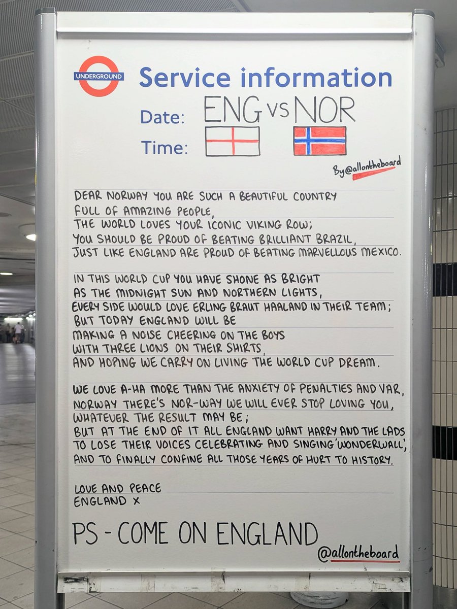 allontheboard's tweet photo. Today is gonna be the day that England play Norway. Come on England.

#England #ENGNOR #FIFAWorldCup @England https://t.co/St5OebNtud