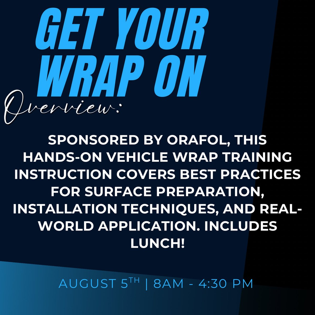 tristatesign's tweet photo. Our hands-on wrap seminar fills up fast so if you want in, register NOW. All of our seminars are taught by experienced professions who have a long standing reputation in our field. There is no better way to learn! https://t.co/yaFPJOaGcF