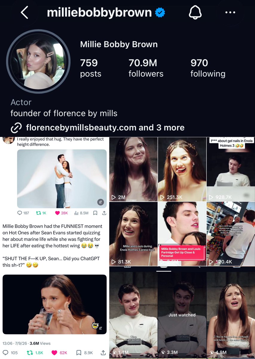 enolaf3yn's tweet photo. literally why is every1 gettin major roles rn 😭 anyway Millie Bobby Brown ain't playin a supporting role for NOBODY w under 70M followers bsfr 💀 and they NEED to cast Louis Partridge as the love interest ASAPPPP ✨think about the press tour content omggg https://t.co/mwiBXnyFNC