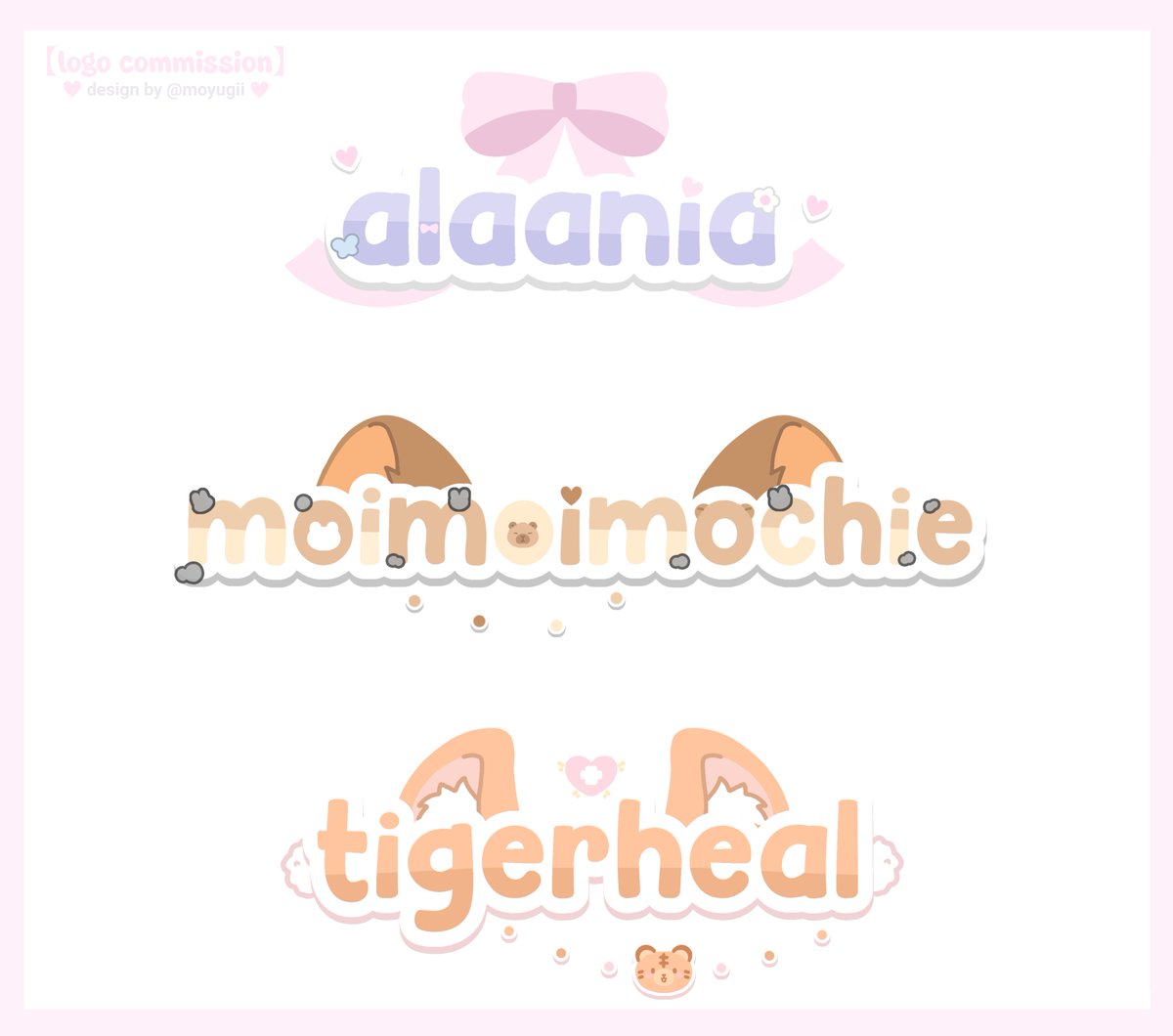 moyugii's tweet photo. 【CM】 first batch of logos are done 🍥

 ✧ I love how fast I improved in logo making , I had so much fun (⁠´⁠∩⁠｡⁠•⁠ ⁠ᵕ⁠ ⁠•⁠｡⁠∩⁠`⁠)
#logo #commission https://t.co/m6EFOXO2IQ