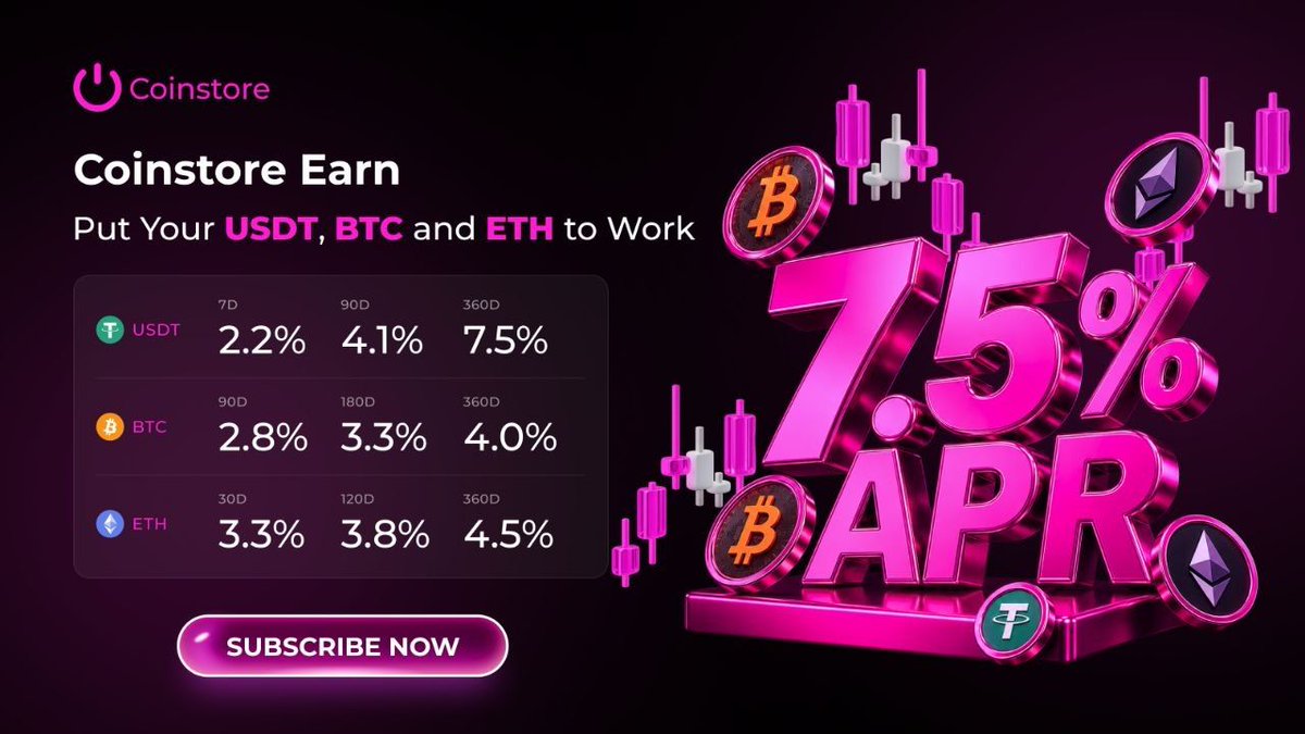 CJP_india00's tweet photo. @CryptoReviewing 🚀 Put your crypto to work with Coinstore Earn!

💰 Earn up to: 💵 USDT: 7.5% APR ₿ BTC: 4.0% APR Ξ ETH: 4.5% APR
Choose your preferred term and start earning today.

@CoinstoreExc

#Coinstore #CoinstoreEarn #USDT #BTC #ETH #Crypto #Earn https://t.co/DdYrMwr8kN