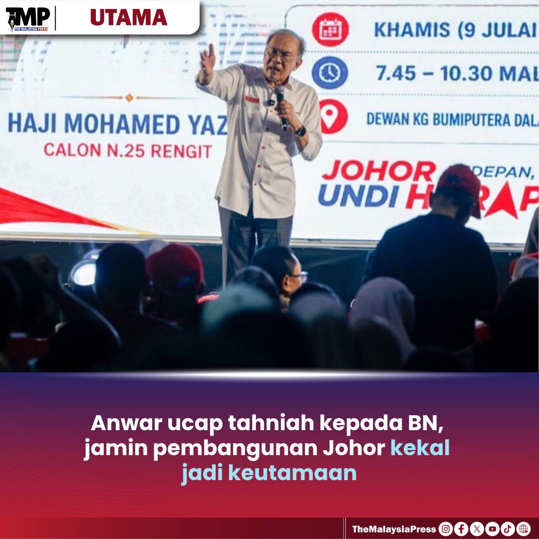 TMPNews_'s tweet photo. Kerajaan Persekutuan kekal komited memperkasa pembangunan dan kesejahteraan rakyat Johor 

Berita selanjutnya di ruangan komen

#themalaysiapress #bangsamalaysia #informasiberfaktamembukaminda https://t.co/gfdYJy8QYX