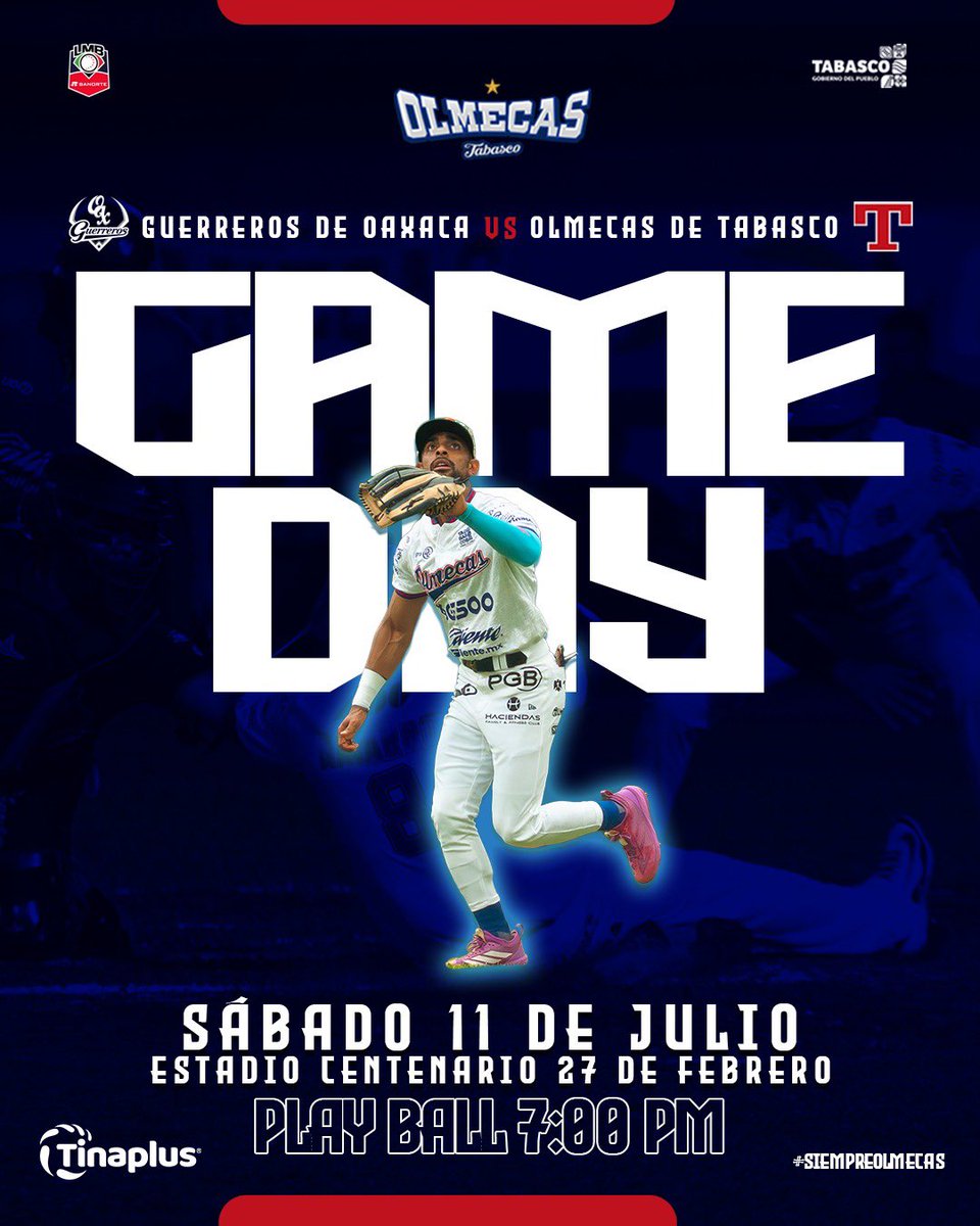 OlmecasTabasco's tweet photo. Game day⚾️🗿
Hoy tenemos el segundo de la serie desde el Centenario💙

📺AyM sport / TVT / TV Ujat
📱https://t.co/49wH8VYRMl / Caliente Live Streaming 
📻XEVA Tabasco 91.7 FM

Presentado por: #Tinaplus

#SiempreOlmecas https://t.co/j3EWKcQ1Iw