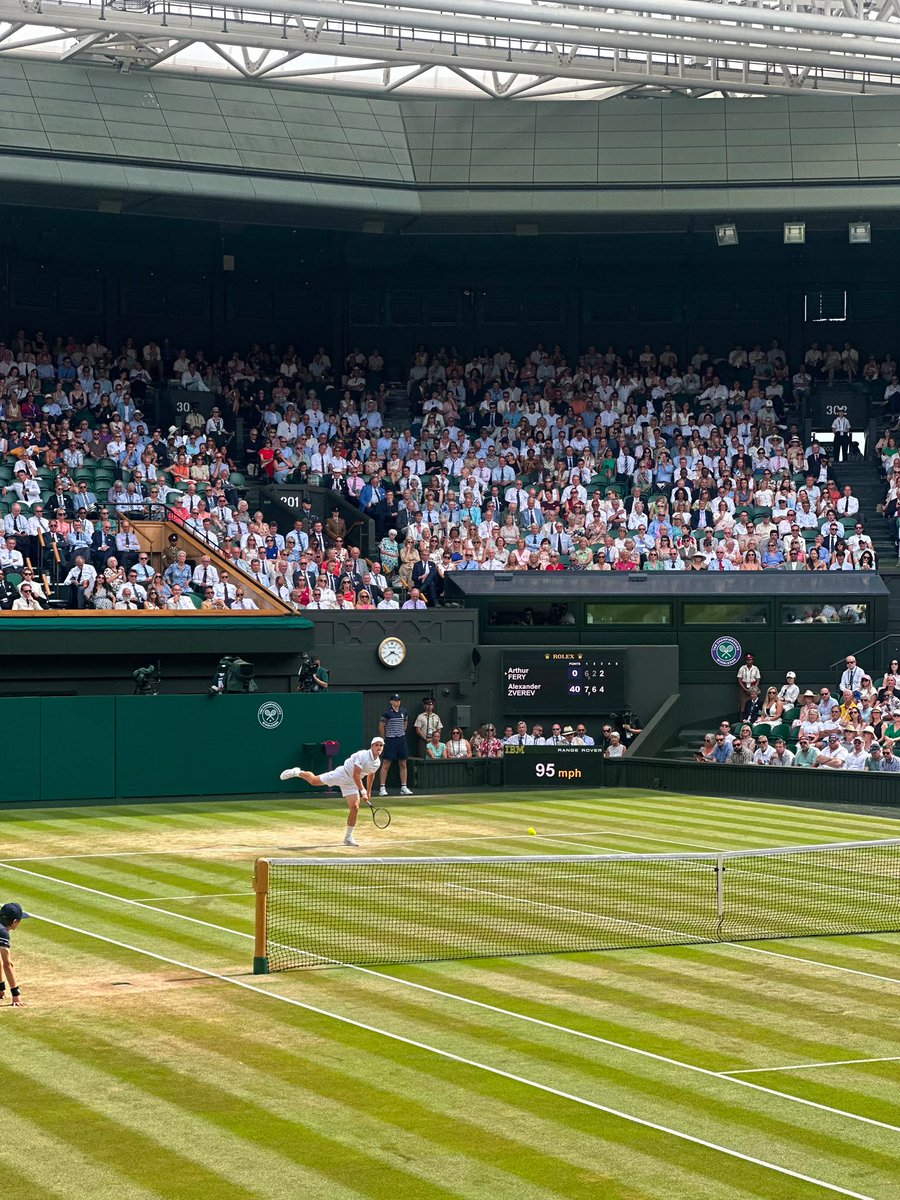 Steph_Peacock's tweet photo. An incredible atmosphere watching the semi-finals @Wimbledon 🍓

What Arthur Fery has achieved this fortnight is extraordinary. His incredible Wimbledon run may have come to an end, but this is just the beginning - the whole country is proud 🇬🇧 🙌 🎾 https://t.co/Fd67ZIvxJi