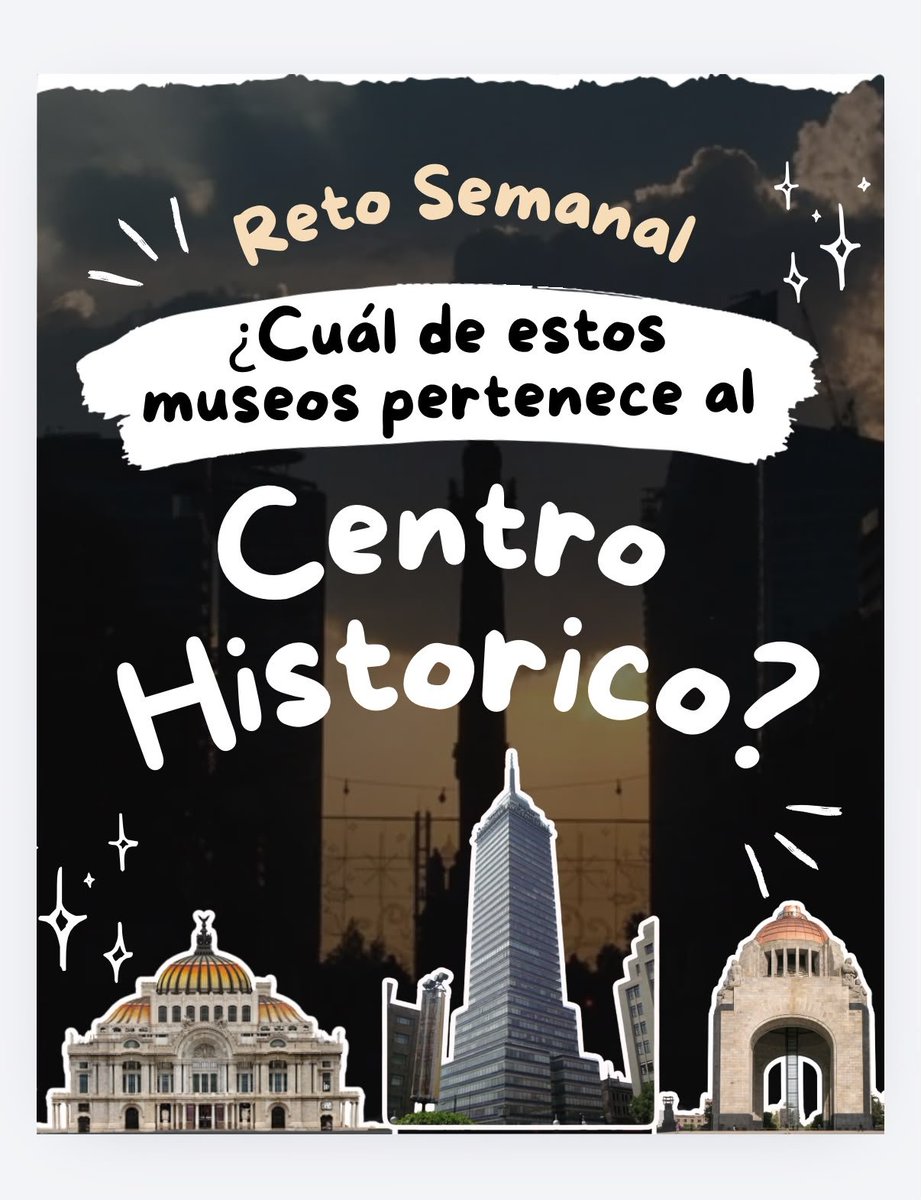 MuseoCiudadMX's tweet photo. 🏛️🧠 ¡Reto de la semana!

¿Crees conocer la Ciudad de México? 😏 Es momento de poner a prueba tus conocimientos.

🤝 Reta a tus amigos, compárteles este desafío y descubre quién conoce mejor la Ciudad de México.

#RetoDeLaSemana #CentroHistórico  #MuseoDeLaCiudadDeMéxico https://t.co/nWm4BZHG48