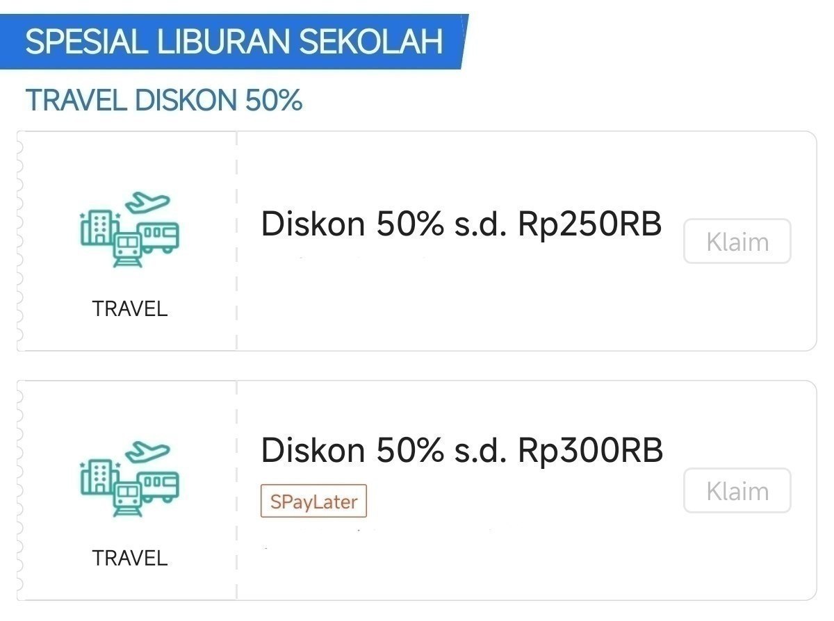 xkode06's tweet photo. 📌Siapa tau aktif lagi Pk. 00:00

Travel Diskon 50% s/d 300RB
(Cepet cepetan klaim dan Checkout)

Klaim perlu refresh?
https://t.co/mVFQO7Cmsn

ShopeePay juga ada
https://t.co/Mytq9ha0qV https://t.co/IfoN2rdqmE