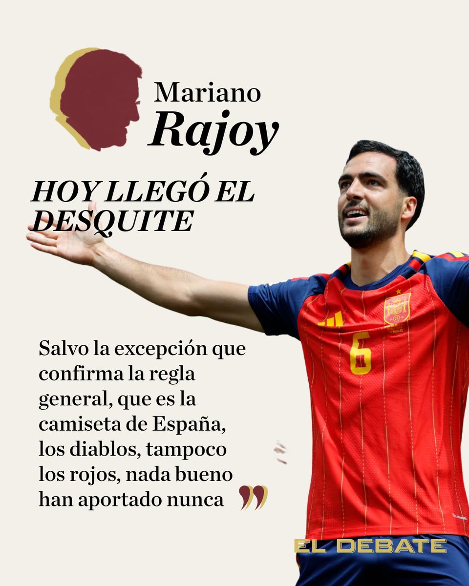 MadridSports_'s tweet photo. Me tiene llorando la columna del expresidente Mariano Rajoy sobre el España-Bélgica 🤣🤣

🗣️ "Les hemos devuelto la pelota. Yo me alegro doblemente. En primer lugar, porque soy español y también porque a los jugadores belgas se les conoce como los Diablos Rojos y a mí no me gustan ni los DIABLOS, ni los ROJOS"

"Francia ha sido dos veces campeona del mundo y finalista en la última edición. Ha ganado todos los partidos en los que participó en este Mundial y ocupa la primera posición del ranking FIFA. Tiene, además, una plantilla de altísimo nivel. Eso sí, SIN FRANCESES"

"¿Qué debe hacer la selección española? En este escenario no pienso contestar a semejante interrogante, no vaya ser que me hagan caso y luego las cosas no salgan bien"

En @eldebate_com