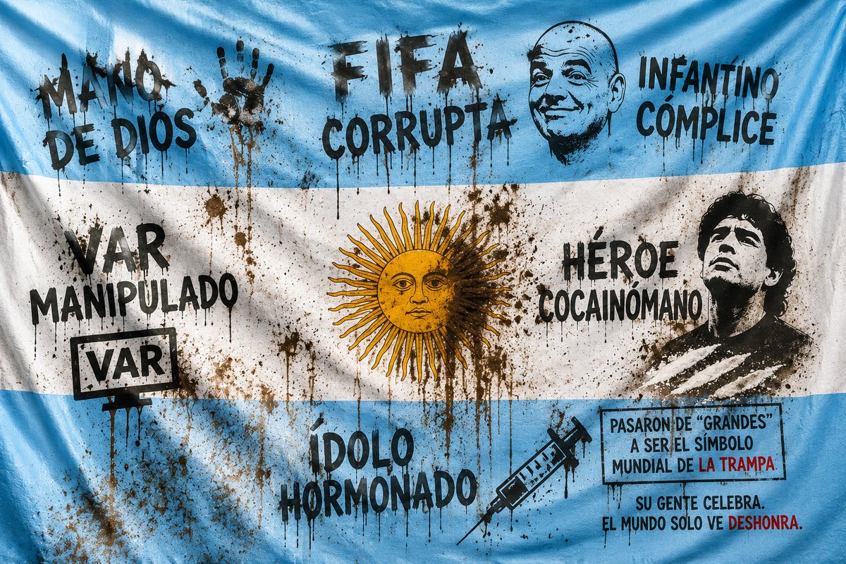 TipsterDevil's tweet photo. @NefflynB Los tweets en contra de Messi y Argentina son de 100mil likes para arriba, los de a favor no llegan ni a mil jajajajaja.

No gracias, que se jodan por tramposos. https://t.co/Zx8VarWQDQ
