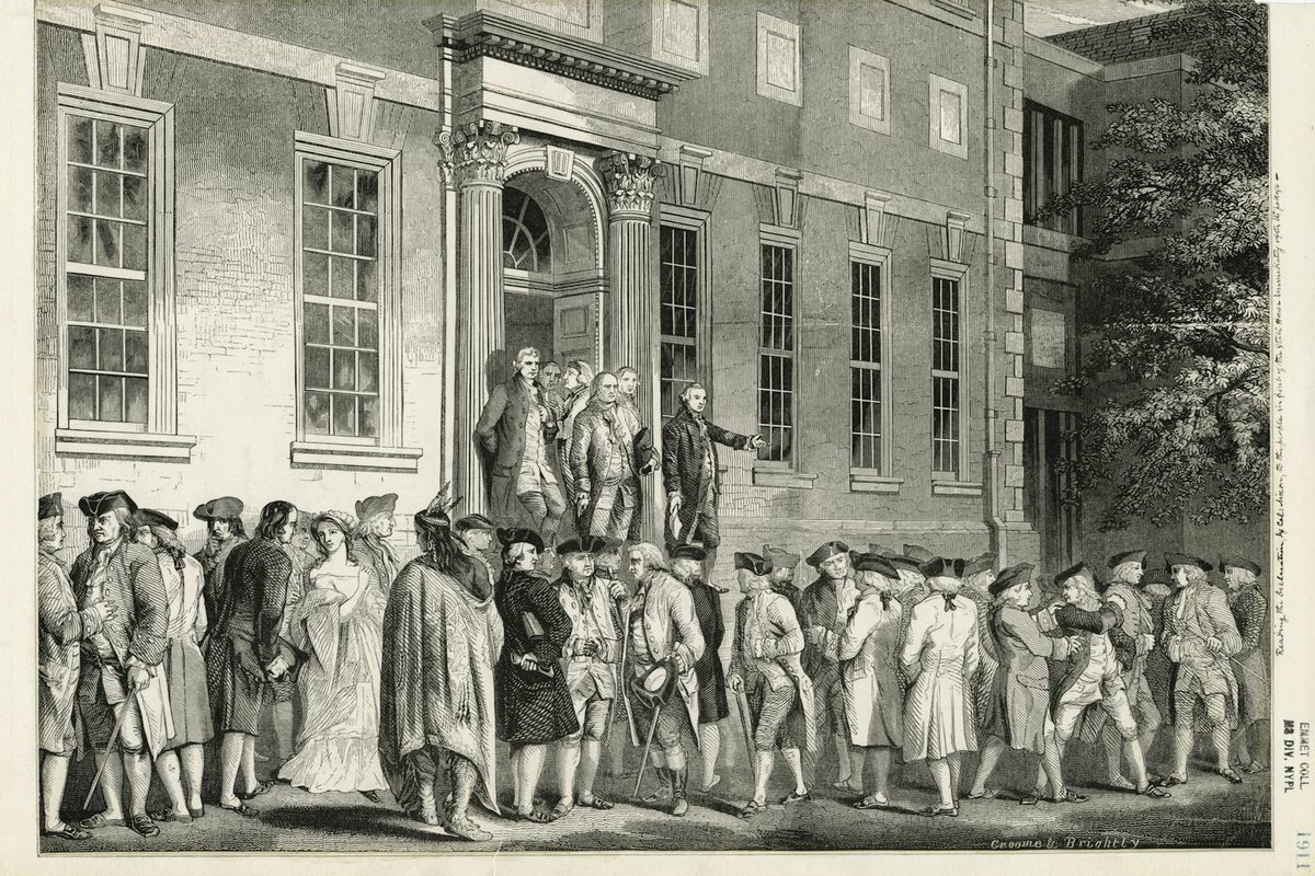 250YearsAgoLive's tweet photo. Judge John Thomas of Purchase, New York stands on the steps of the courthouse at White Plains and reads the Declaration of Independence to locals. https://t.co/8wsXozIQVl