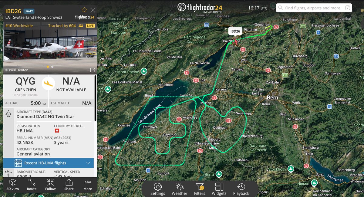 flightradar24's tweet photo. Mission completed ✔️🇨🇭♥️well done, flight student Janis with his instructor Carsten. 👏@FlySWISS https://t.co/GALLQ5OvHA