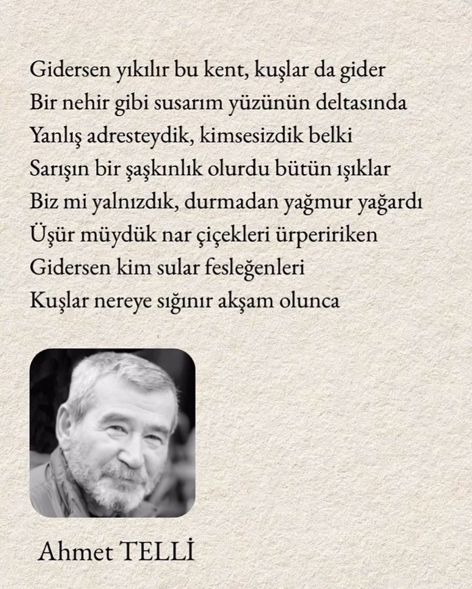 guevenp's tweet photo. Bu dünyadan bir BİR ŞAİR AHMET TELİ geldi ve geçti. Allah rahmet etsin. https://t.co/lI1I9X4une