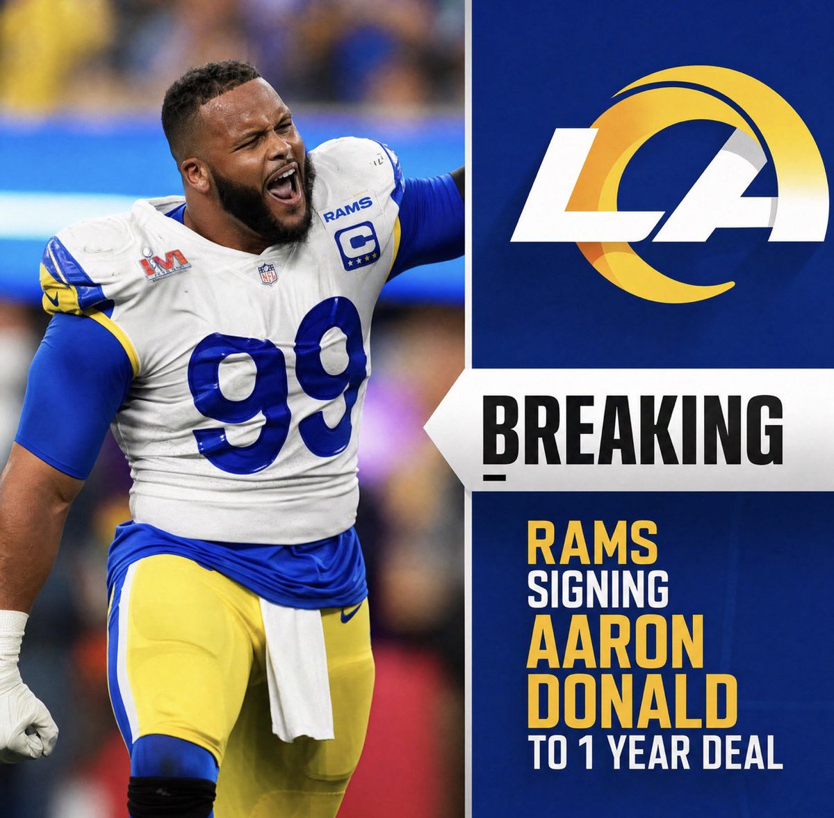 Novig's tweet photo. Let’s be honest: Aaron Donald returning would be 100x more hype than wherever LeBron goes. https://t.co/9ADwgF8HM0