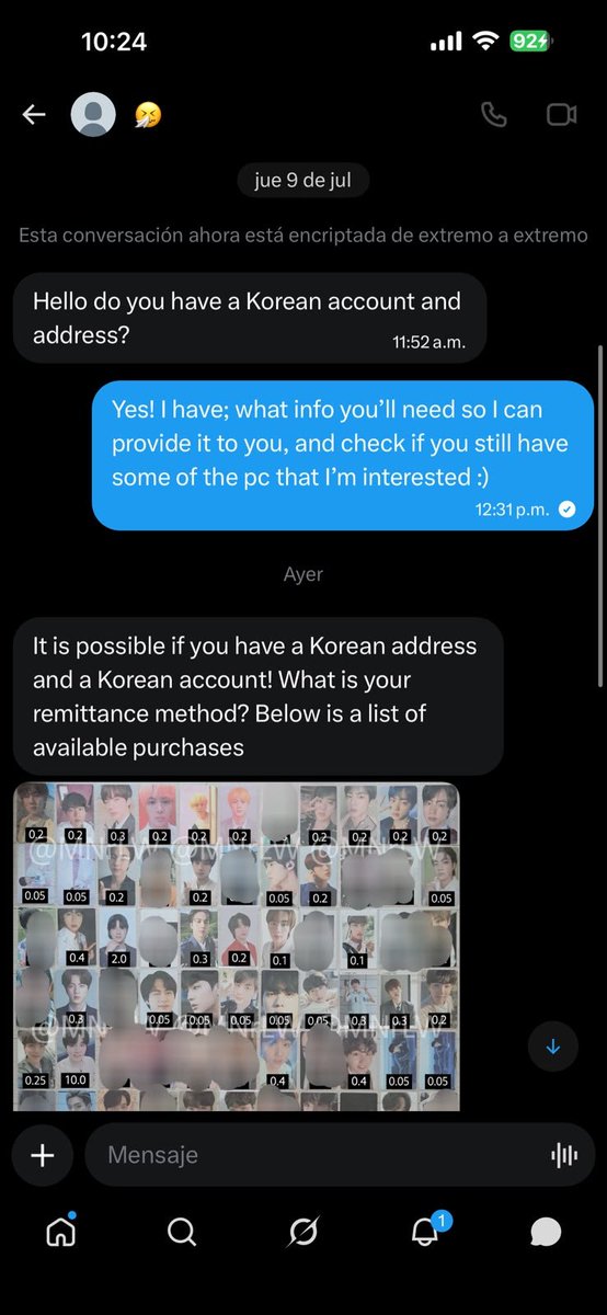 chavez106491's tweet photo. 🚨 Scam NOTICE / BUY ALERT 🚨
I make this thread to report and burn the Korean seller @MNrLW for not sending and ghosting. I bought her some photocards on June 17 and she refuses to respond, but she is still active selling to others.
I open the thread with the tests 👇🧵 https://t.co/pNgAvzRrDl