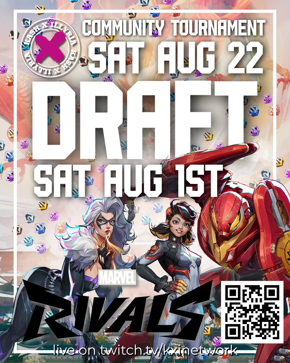 theheartless_99's tweet photo. KXI is hosting out first ever MARVEL RIVALS Tournament! Registration is due by the end of the July! Prize pool will be announced shortly!  Sign up down below!👇👇👇

https://t.co/xMArKTWsYQ https://t.co/qO6pToyGPI